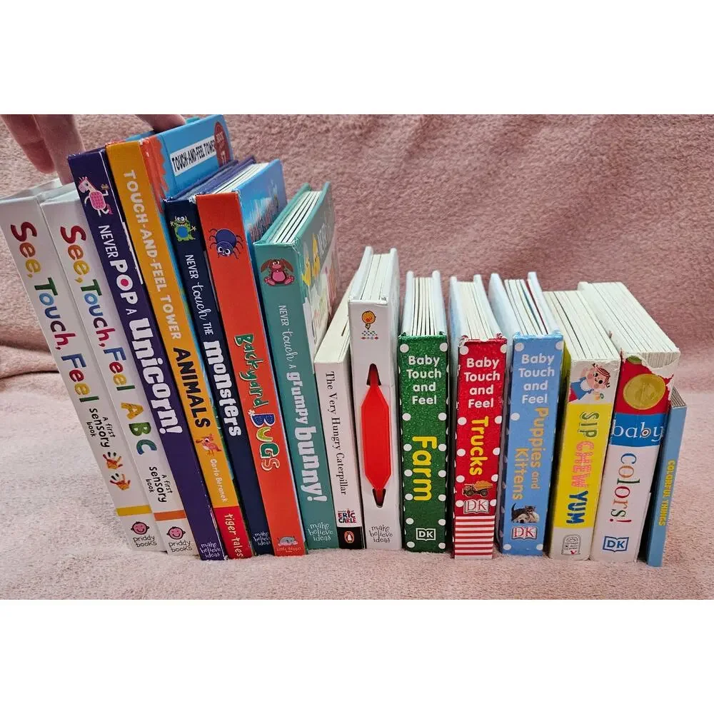 Large Bundle of 15 interactive Sensory Touch-and-Feel Baby & Toddler Board Books